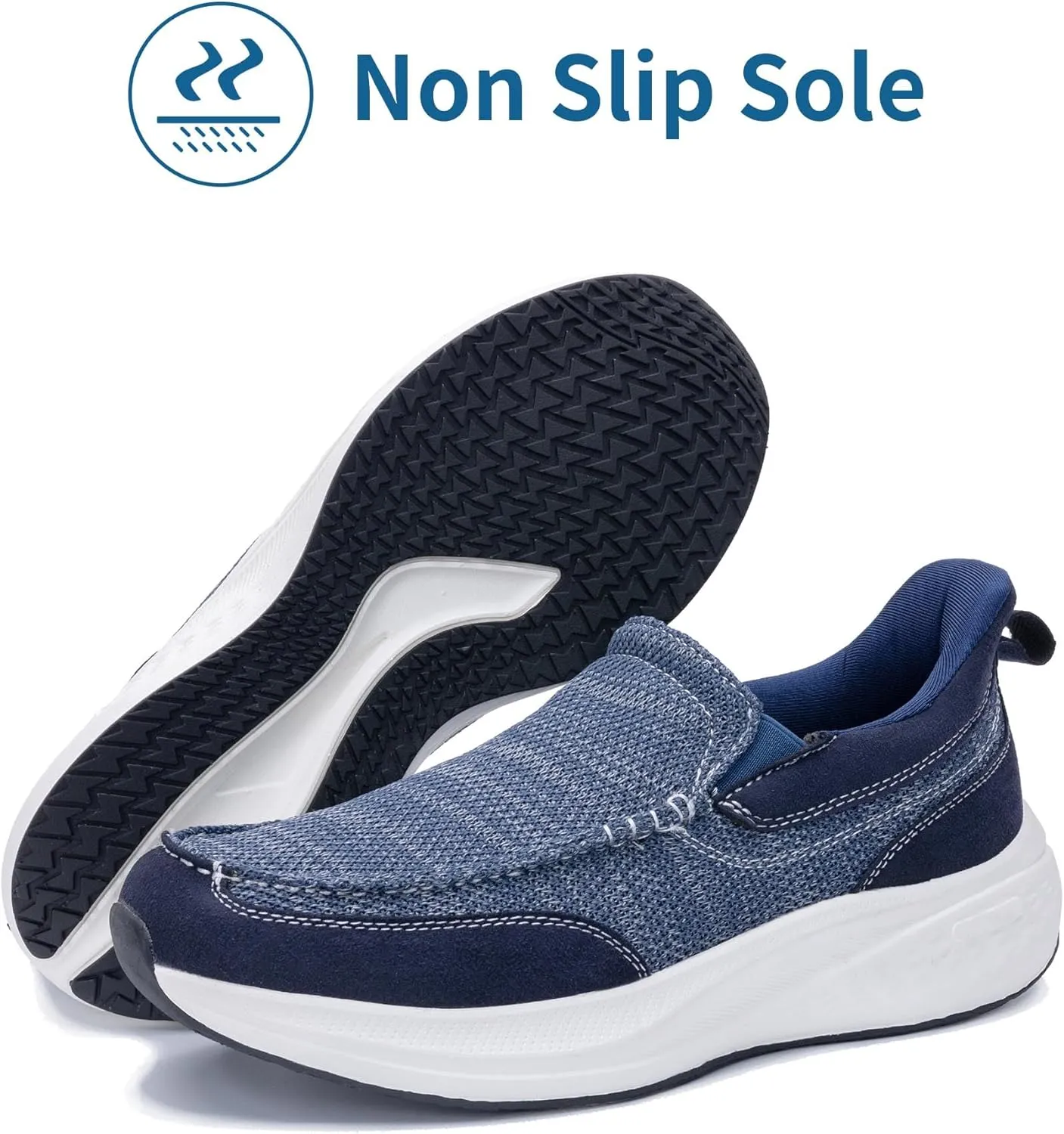 N BESUNEW Loafers for Men with Slip On/Comfortable Men's Arch Support Walking Shoes/Sneakers for Plantar Fasciitis US 7-13