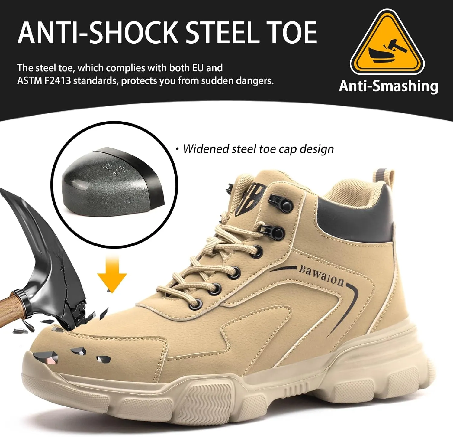 Nasogetch Waterproof Work Boots for Men Women Steel Toe Boots Lightweight Indestructible Slip Resistant Construction Safety Boots