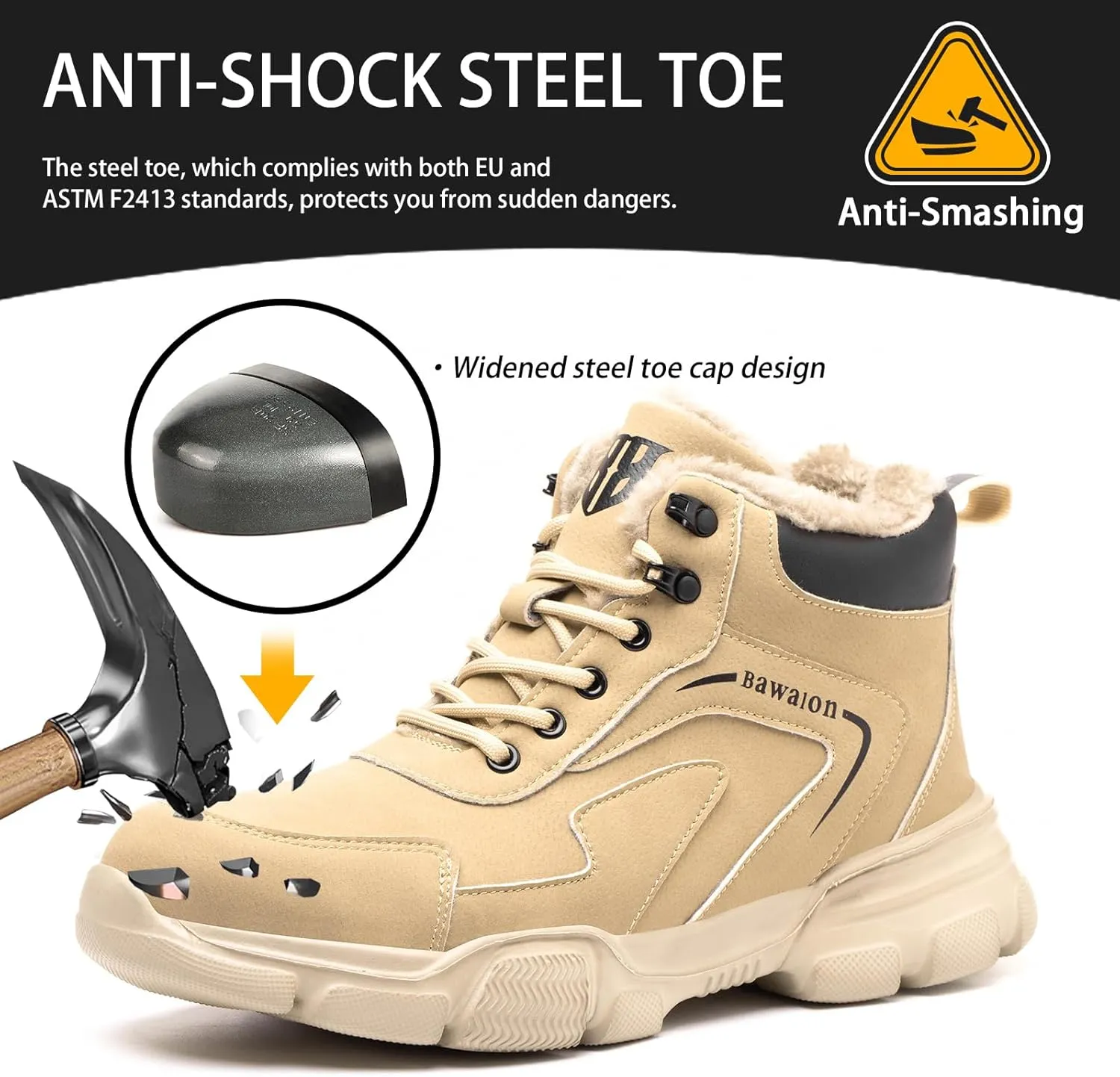 Nasogetch Waterproof Work Boots for Men Women Steel Toe Boots Lightweight Indestructible Slip Resistant Construction Safety Boots