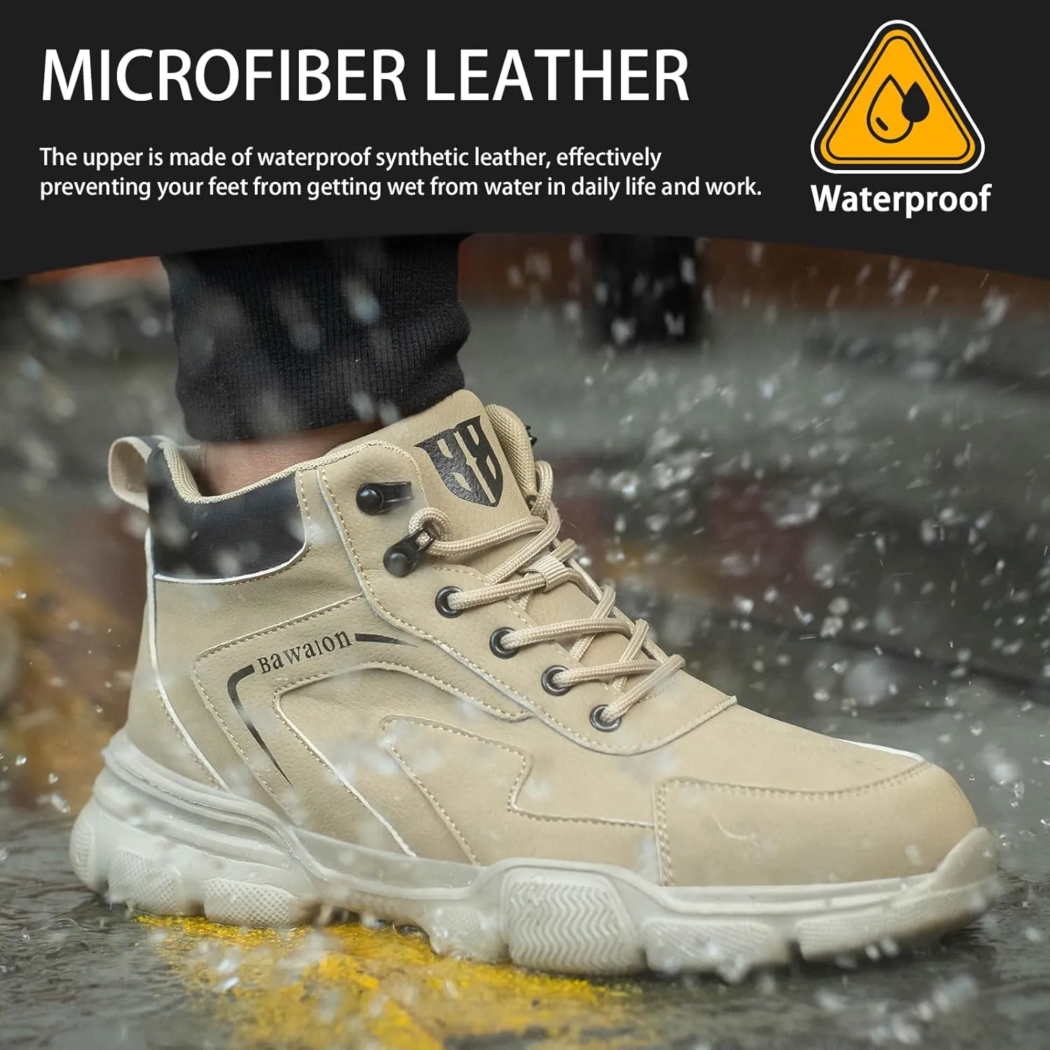 Nasogetch Waterproof Work Boots for Men Women Steel Toe Boots Lightweight Indestructible Slip Resistant Construction Safety Boots
