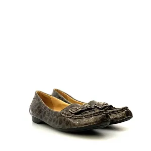 Naturalizer Womens Size 8N Gray Loafers Shoes NORTHALL Snakeskin Flats Comfort