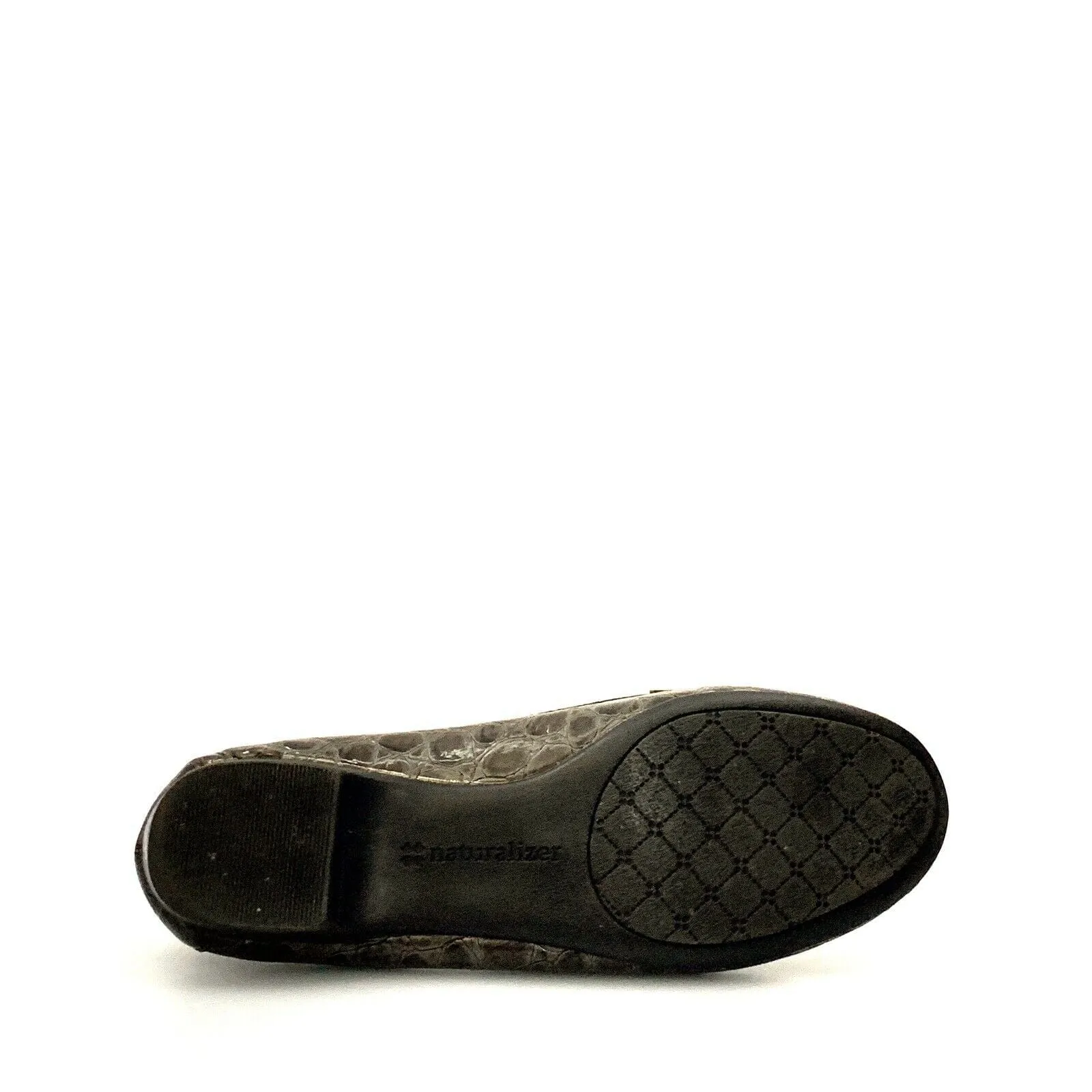 Naturalizer Womens Size 8N Gray Loafers Shoes NORTHALL Snakeskin Flats Comfort