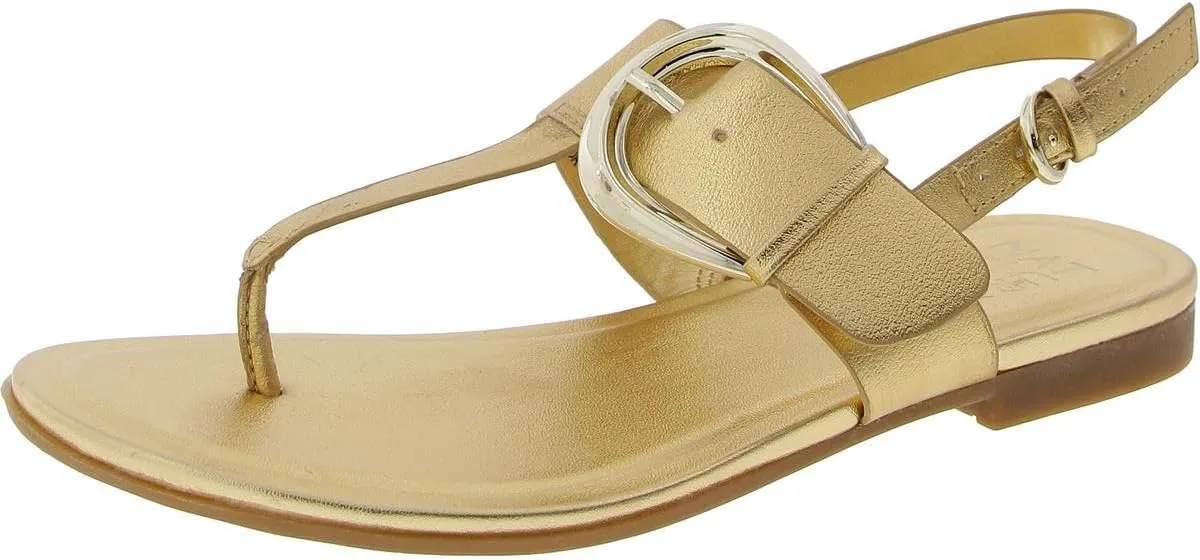 Naturalizer Womens Taylor T-Strap Slingback Flat Sandal