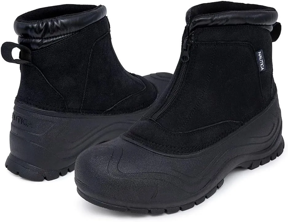 Nautica Mens Zipper Duck Boots Waterproof Shell Insulated Snow & Rain Boot