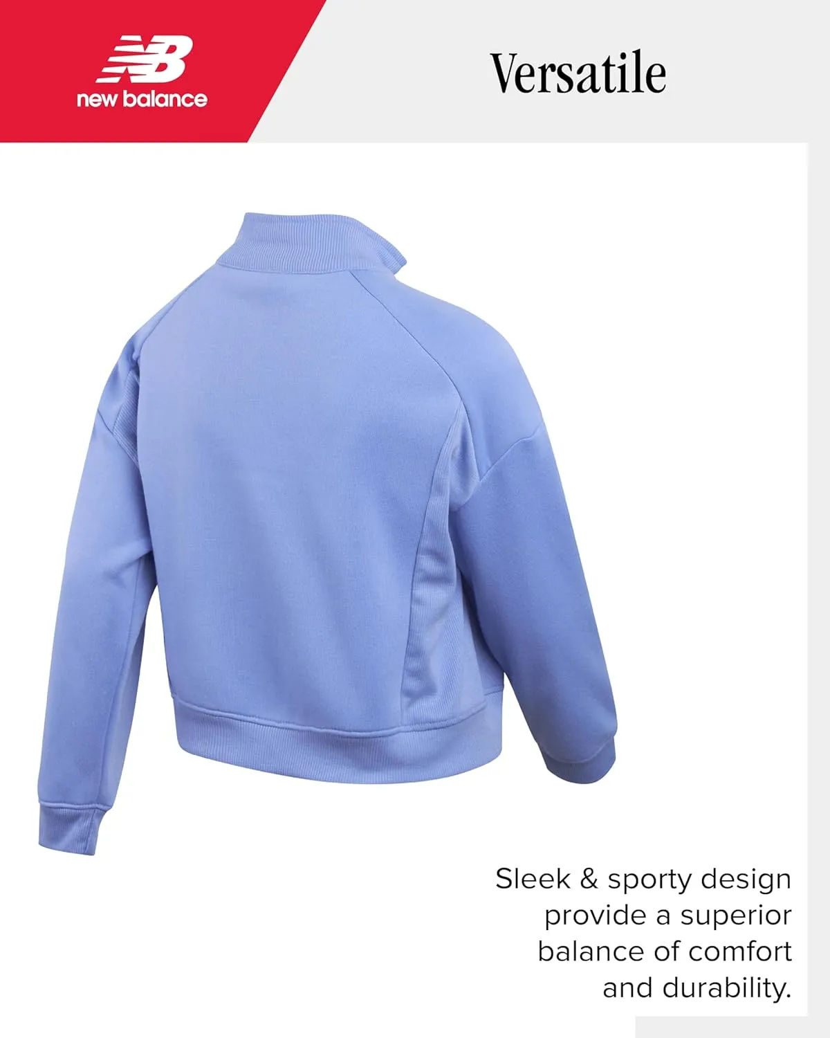 New Balance Girls Scooter Set - 2 Piece Soft Fleece Quarter-Zip Pullover and Activewear Skorts for Girls (Sizes: 7-12)