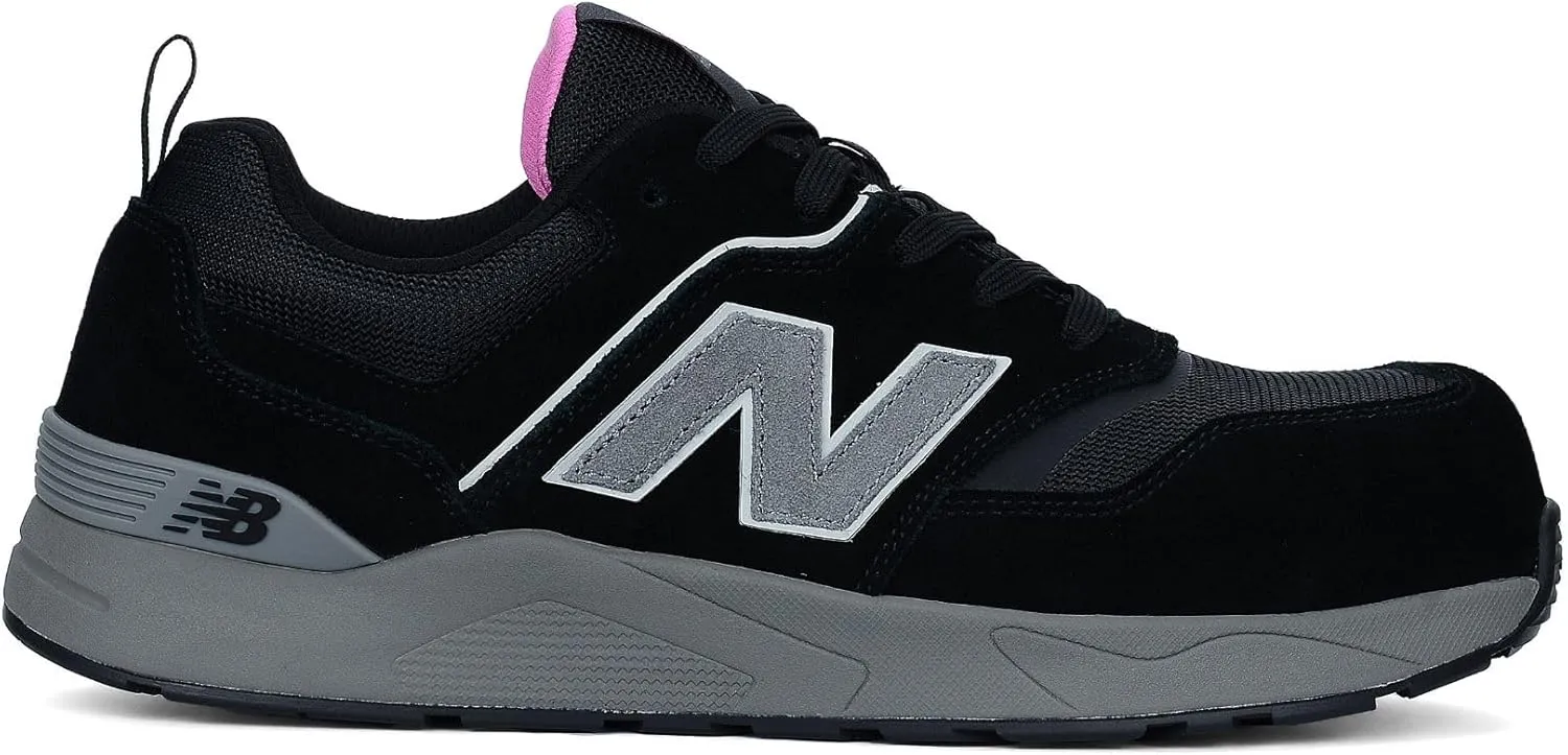 New Balance Women's Elite Lite Electrical Hazard Medium Composite Toe, Industrial Work Shoe Lightweight & Slip Resistant, Black Rose, 6.5