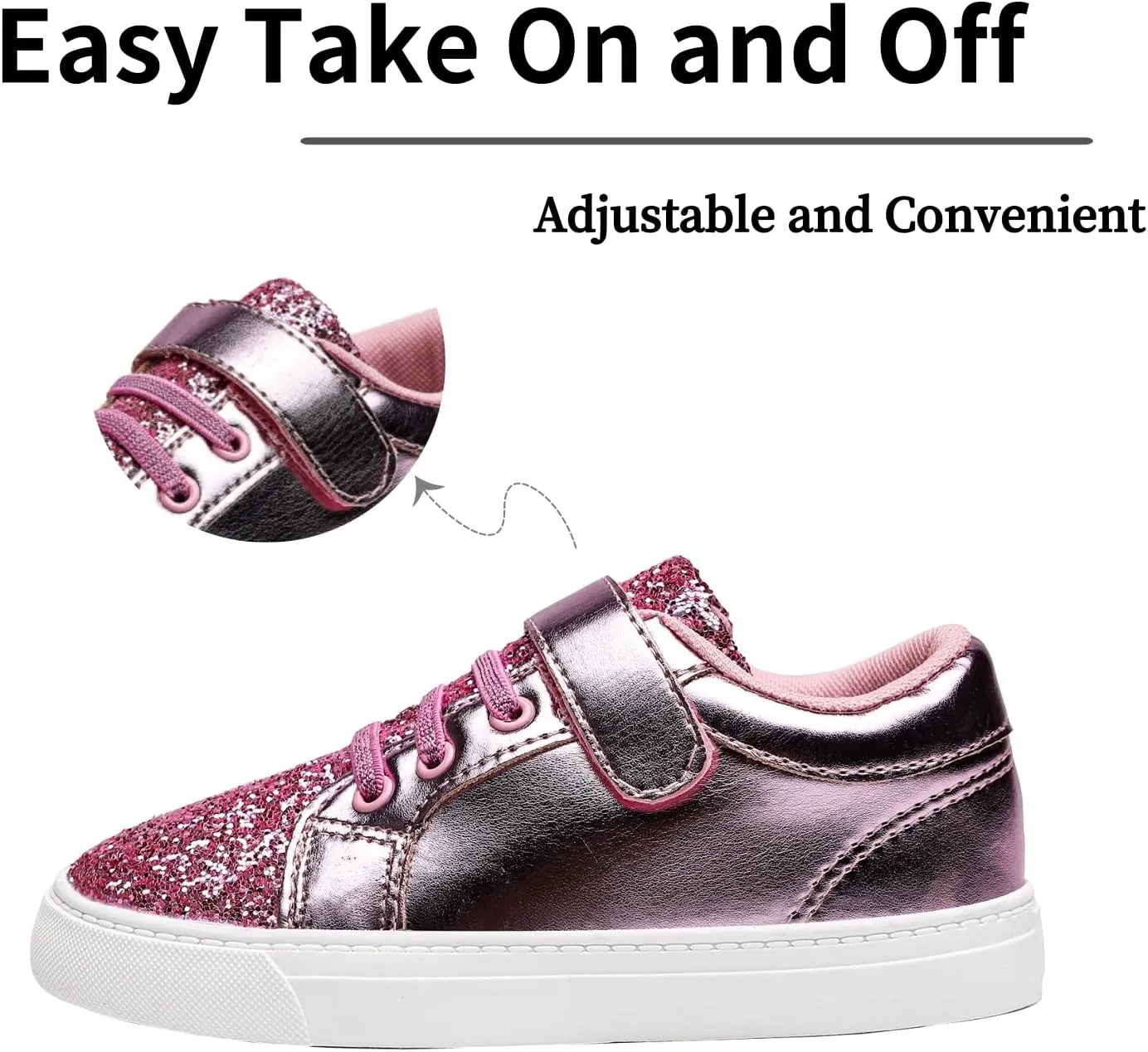Nihaoya Baby First Walking Shoes Toddler Slip on Shoes Girls Princess Casual Sneakers Glitter Boy Running Tennis Footwear