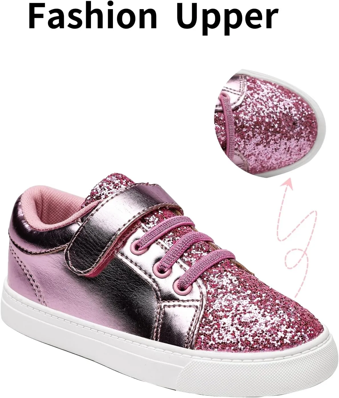 Nihaoya Baby First Walking Shoes Toddler Slip on Shoes Girls Princess Casual Sneakers Glitter Boy Running Tennis Footwear