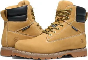 NINGO Steel Toe Work Boots for Men, Waterproof Comfortable Leather Industrial & Construction Boots, Oil & Slip Resistance Safety Shoes with EH Protection, for Outdoor Factories Warehouses Farms