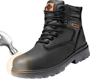 NINGO Steel Toe Work Boots for Men, Waterproof Work Boot with Puncture Proof, Oil & Slip Resistant, Comfortable Mens Construction Boots with EH Protection, Leather Shoes for Industrial