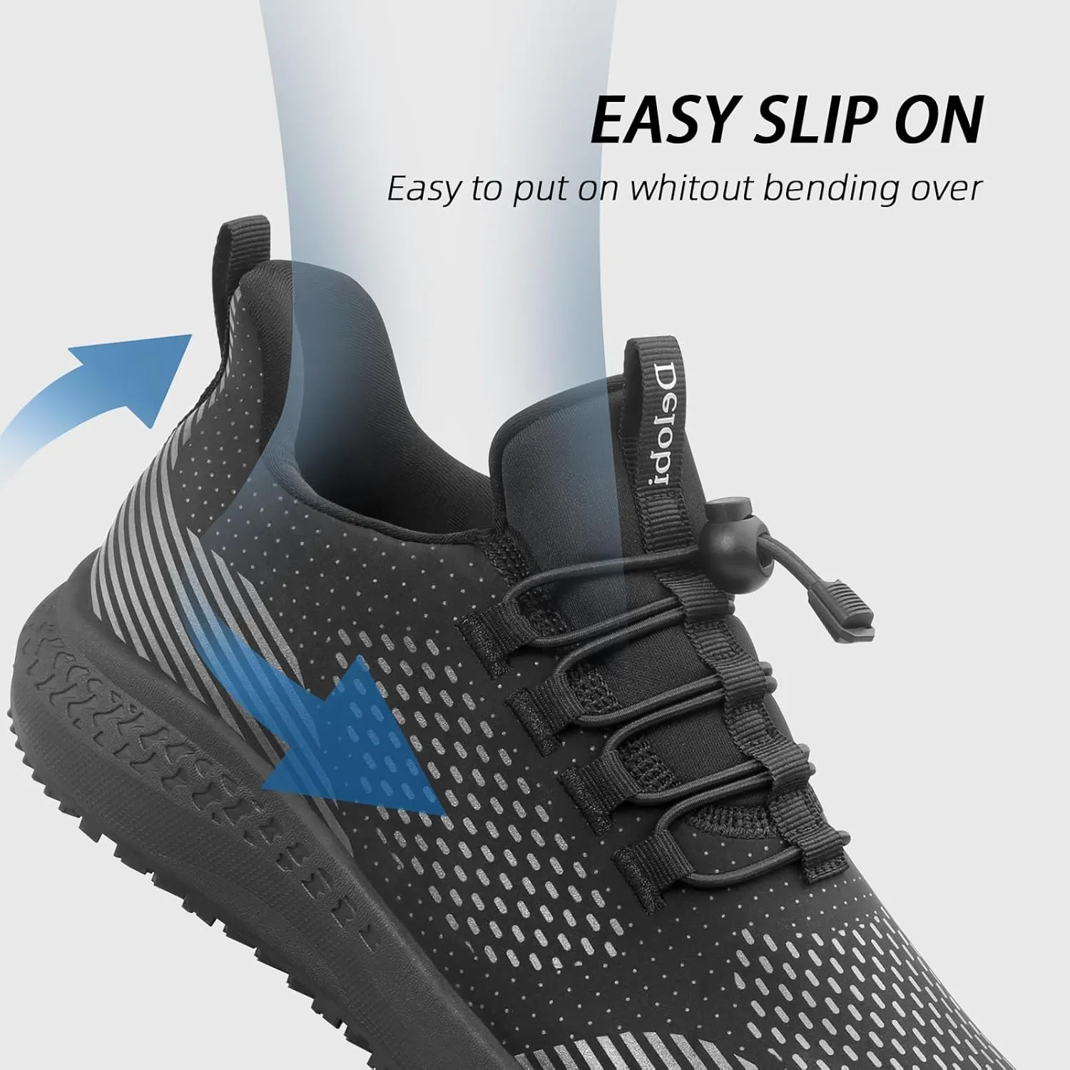 Non Slip Shoes for Men Food Service, Waterproof Work Shoes Restaurant,Slip On Resistant Sneakers, Breathable, Lightweight Walking Shoes for Kitchen and Restaurant Work Black