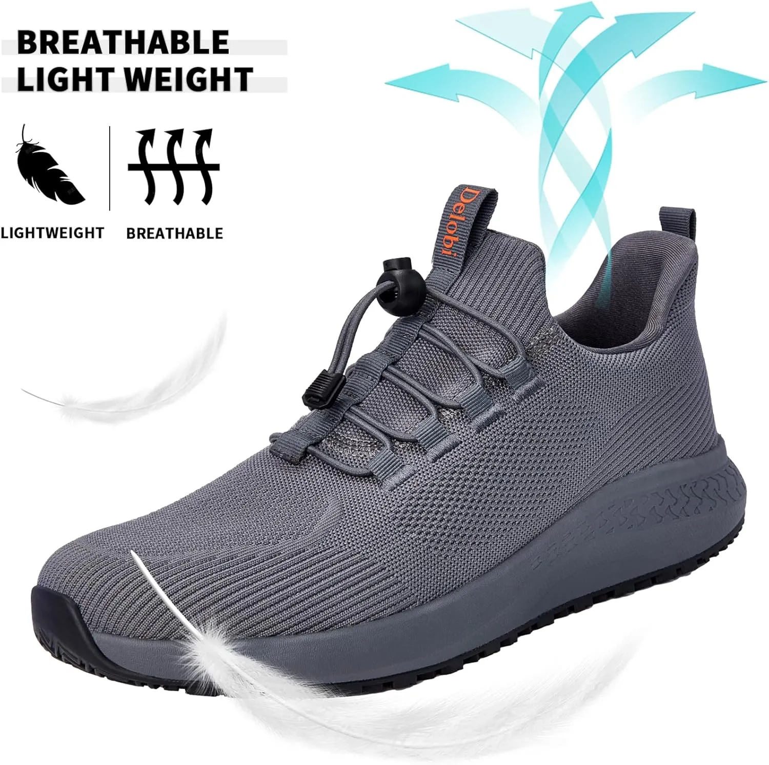 Non Slip Shoes for Women - Food Service & Restaurant, Waterproof Breathable, Lightweight Slip Resistant Sneakers for Kitchen & Nurse