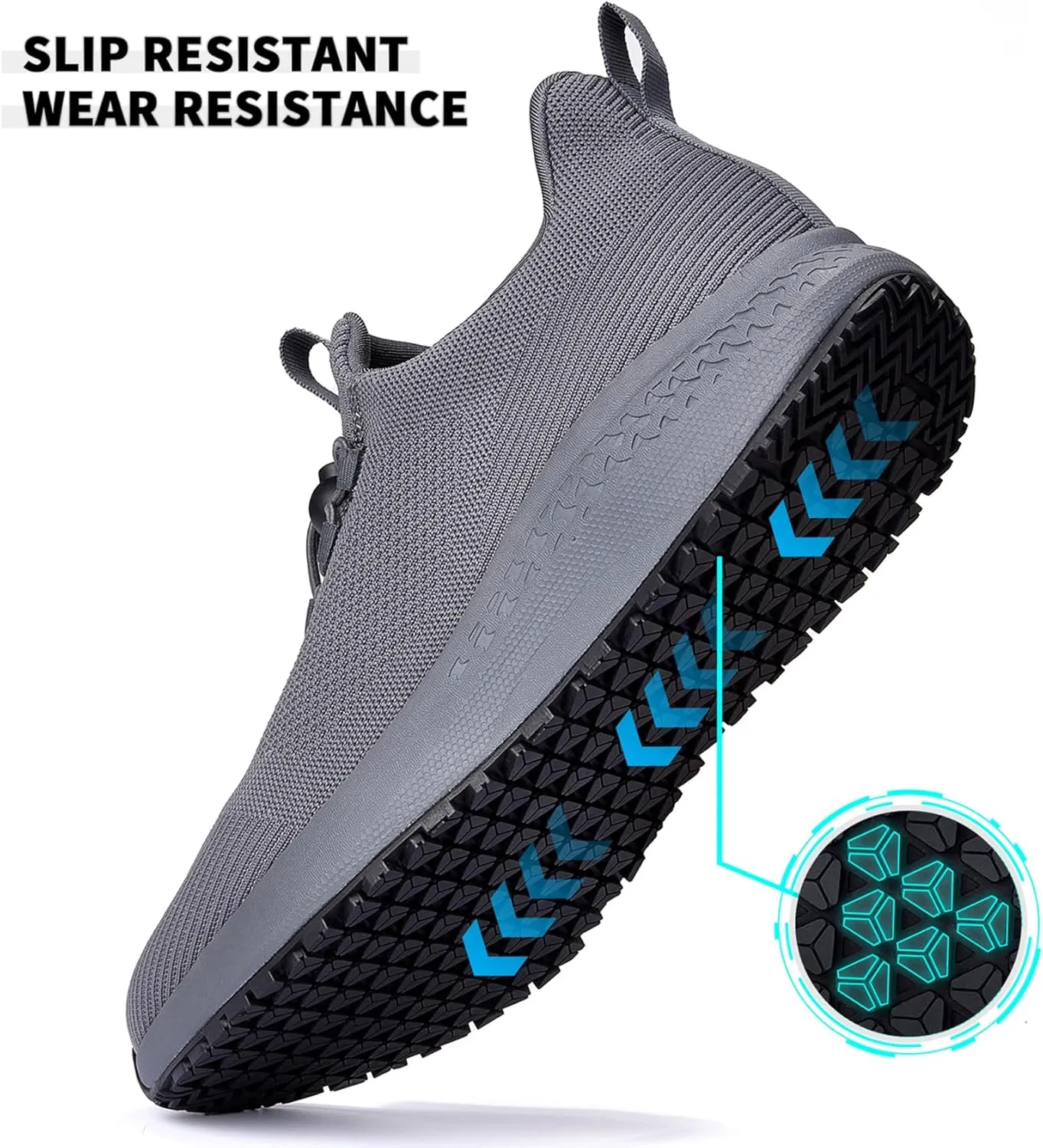 Non Slip Shoes for Women - Food Service & Restaurant, Waterproof Breathable, Lightweight Slip Resistant Sneakers for Kitchen & Nurse