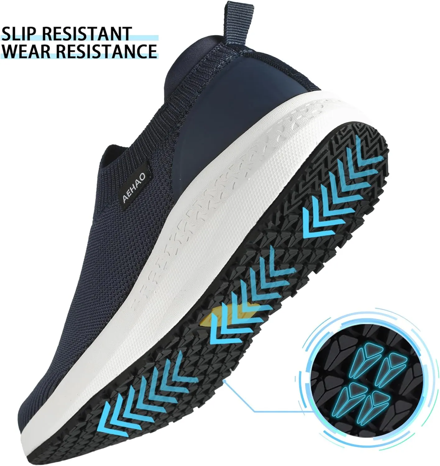 Non Slip Work Shoes for Men Food Service Slip On Chef Kitchen Shoes Waterproof Work Shoes Restaurant Slip Resistant Hospital Walking Sneakers Air Cushion Breathable Lightweight