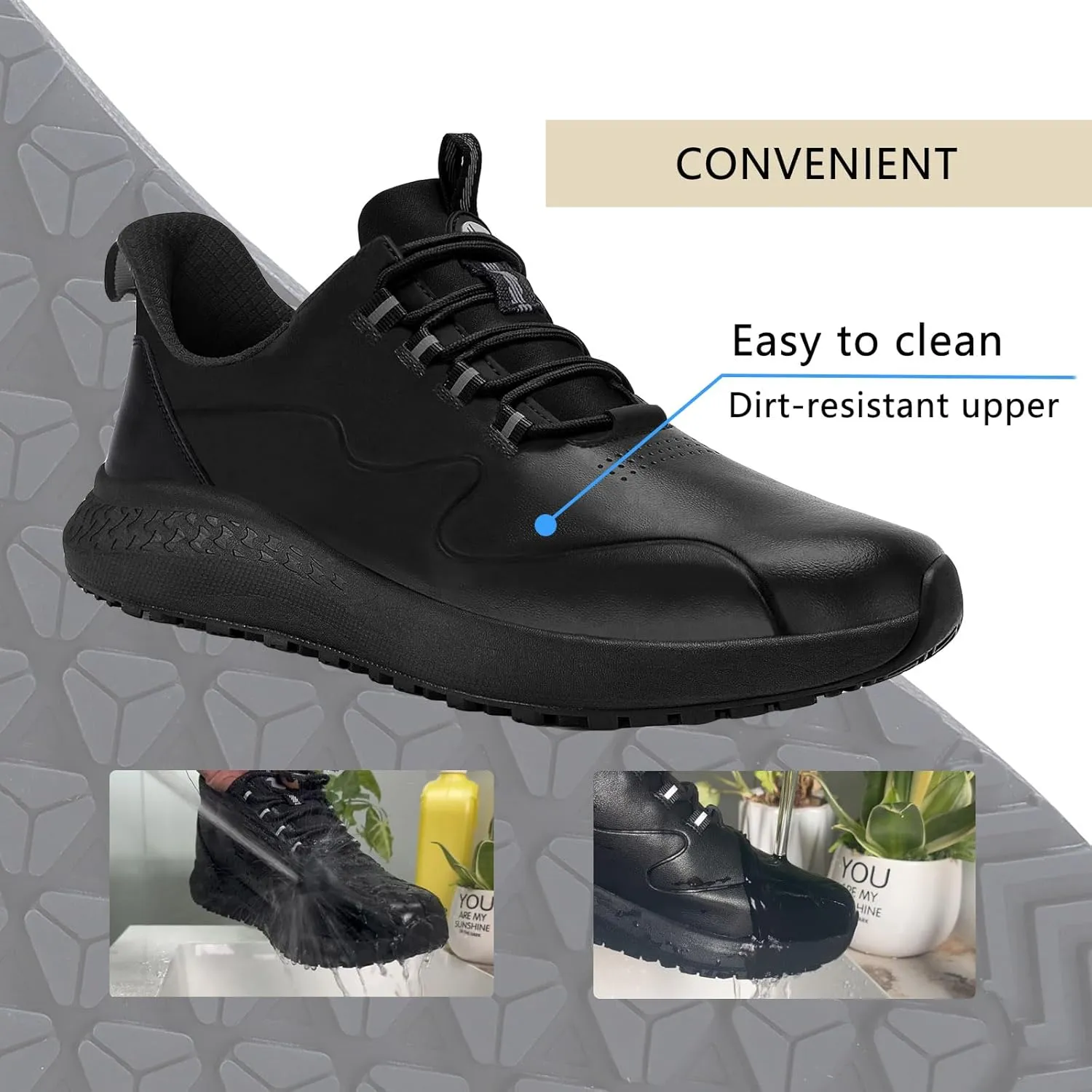 Non Slip Work Shoes for Men Slip on Waterproof Kitchen Chef Restaurant Walking Sneakers Comfortable Food Service Working Footwear Leather Nursing Shoe