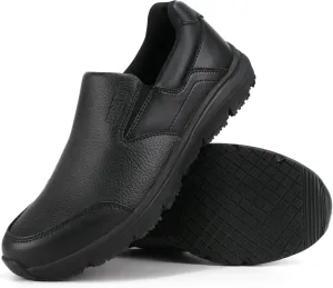 Non Slip Work Shoes for Men, Water Resistant Leather Mens Food Service Chef Shoes, Slip on Restaurant Kitchen Sneakers