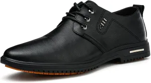 Non Slip Work Shoes for Men Waterproof Mens Slip Resistant Shoes，Comfortable Food Service Kitchen Restaurant Chef Work Shoes Black