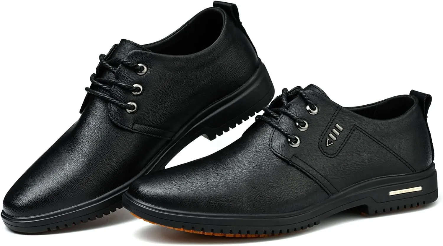 Non Slip Work Shoes for Men Waterproof Mens Slip Resistant Shoes，Comfortable Food Service Kitchen Restaurant Chef Work Shoes Black