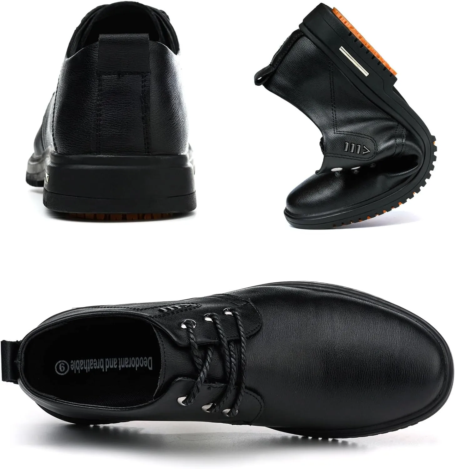 Non Slip Work Shoes for Men Waterproof Slip on Slip Resistant Work Shoes Food Service Kitchen Restaurant Chef Dress Shoes
