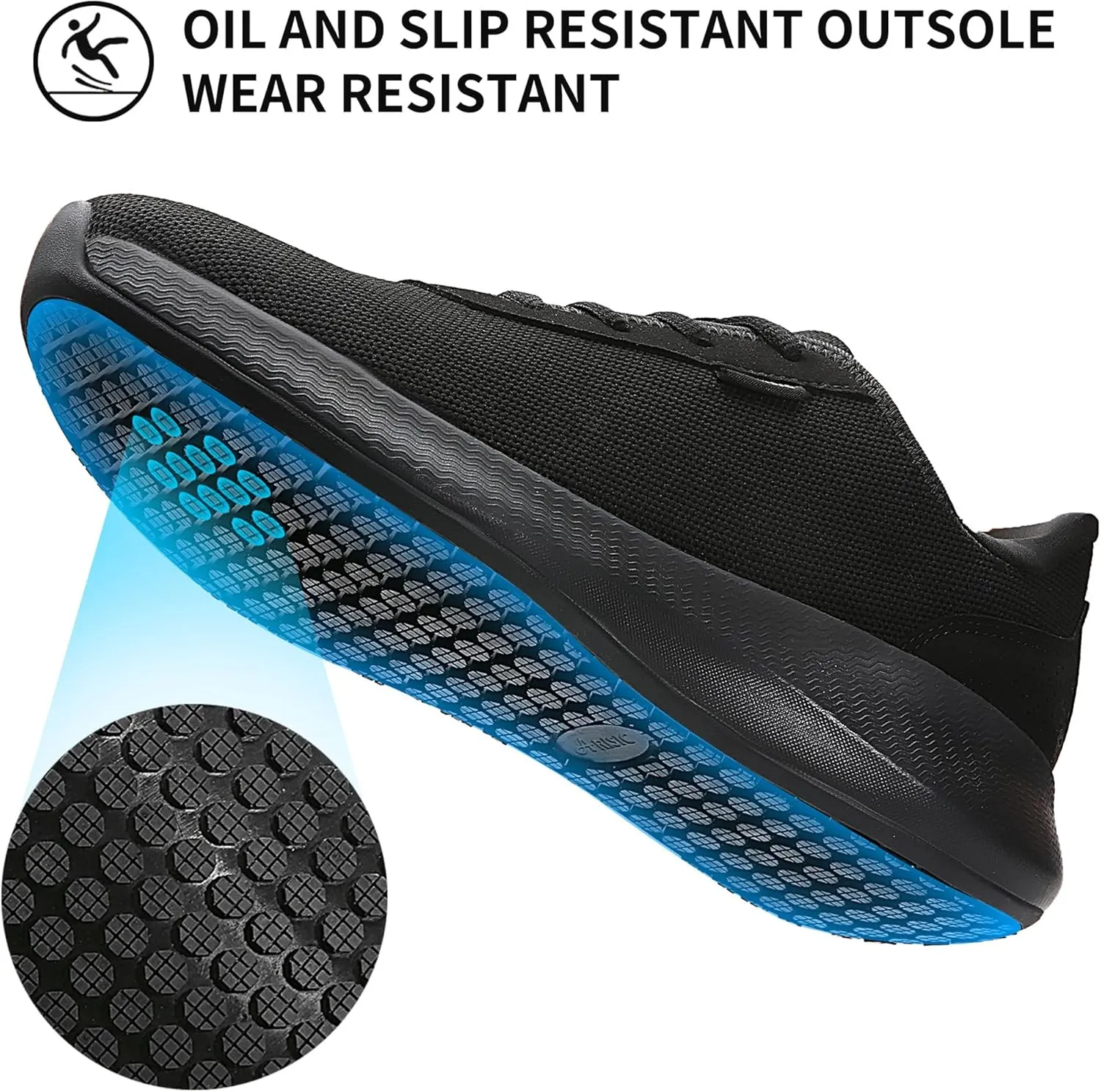 Non Slip Work Shoes for Men Women Restaurant Slip On Shoes for Mens,Slip Resistant Work Waterproof Sneakers Resistant Lightweight Comfortable Kitchen Chef Shoes Food Service