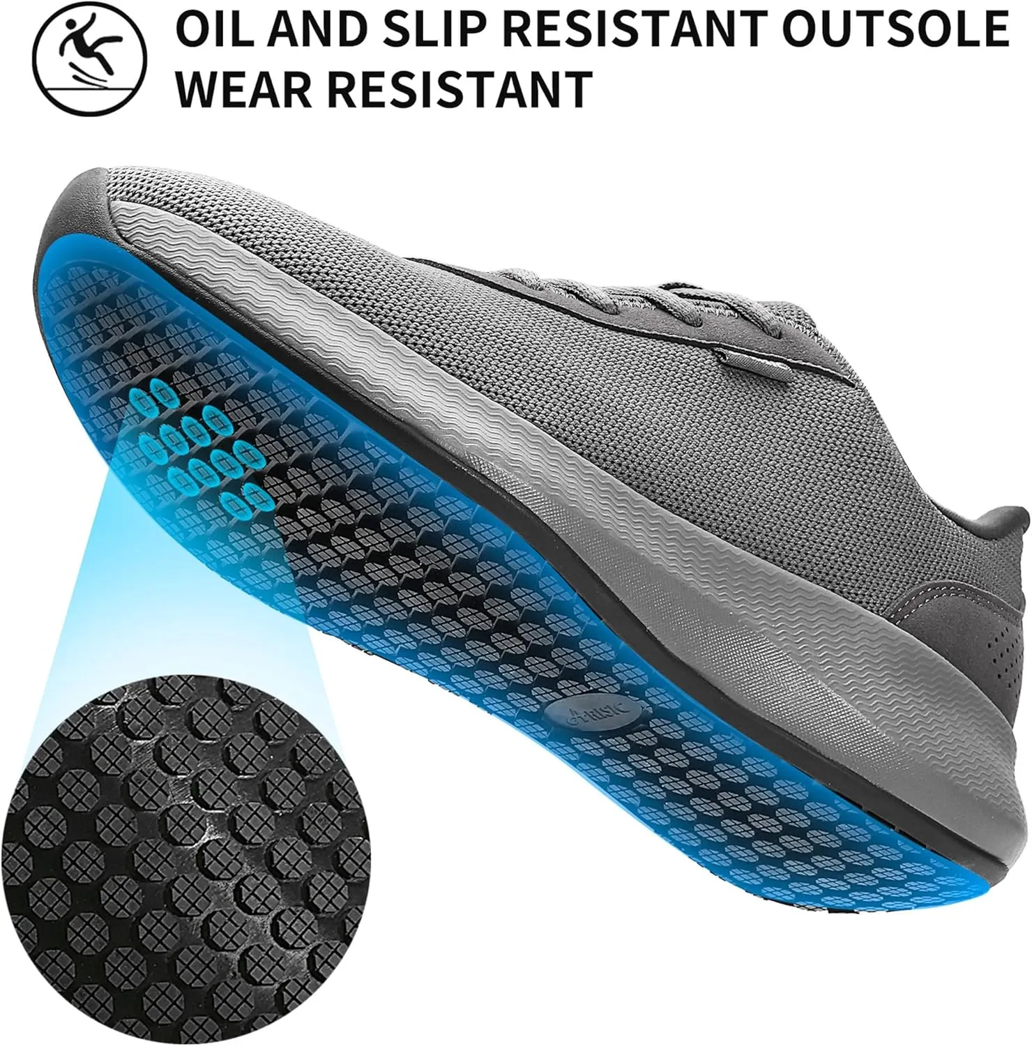 Non Slip Work Shoes for Men Women Restaurant Slip On Shoes for Mens,Slip Resistant Work Waterproof Sneakers Resistant Lightweight Comfortable Kitchen Chef Shoes Food Service