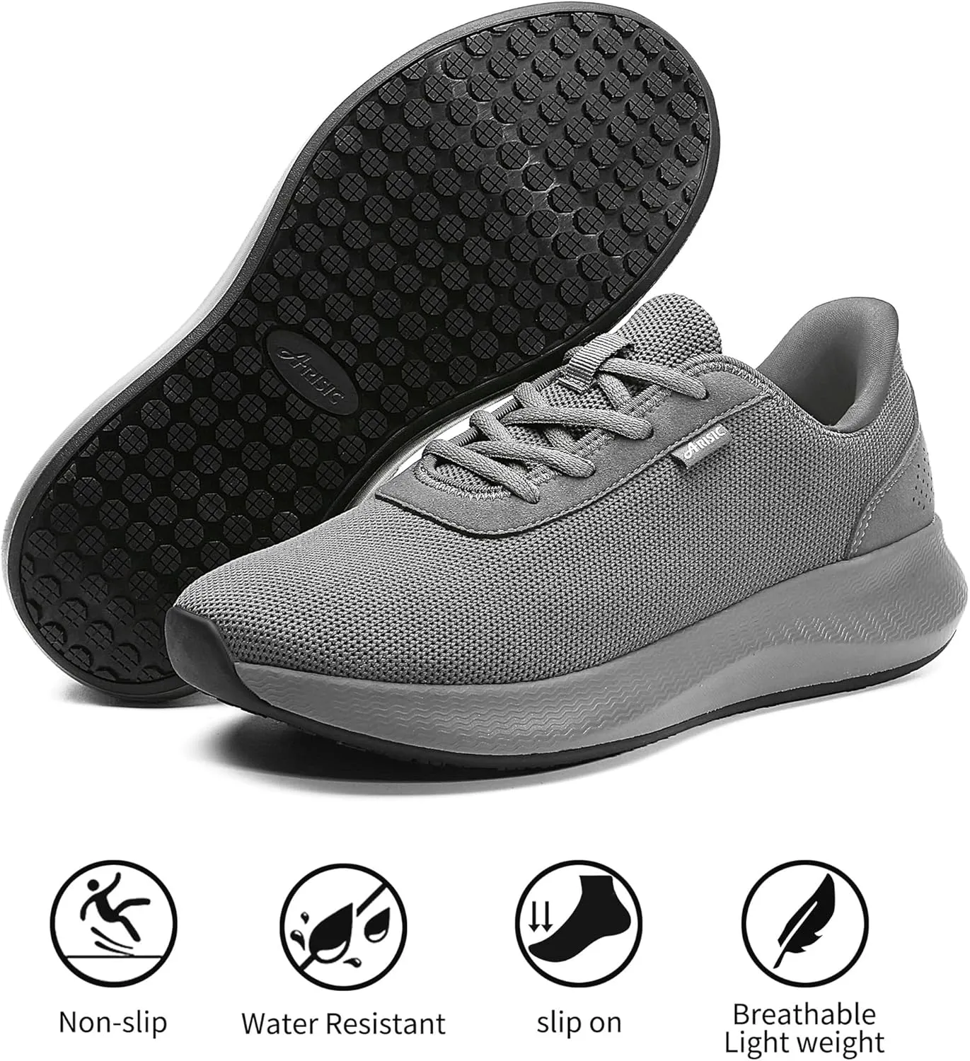 Non Slip Work Shoes for Men Women Restaurant Slip On Shoes for Mens,Slip Resistant Work Waterproof Sneakers Resistant Lightweight Comfortable Kitchen Chef Shoes Food Service