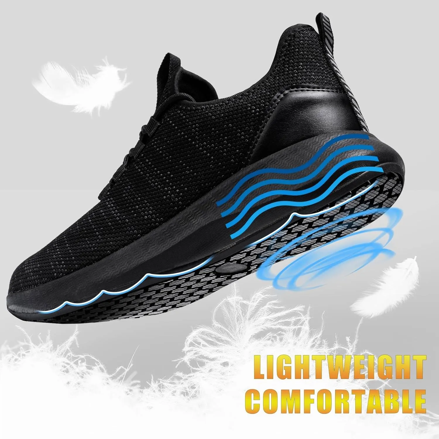 Non Slip Work Shoes for Women Slip Resistant Slip On Sneakers Food Service Lightweight Walking Shoes Kitchen Restaurant Black