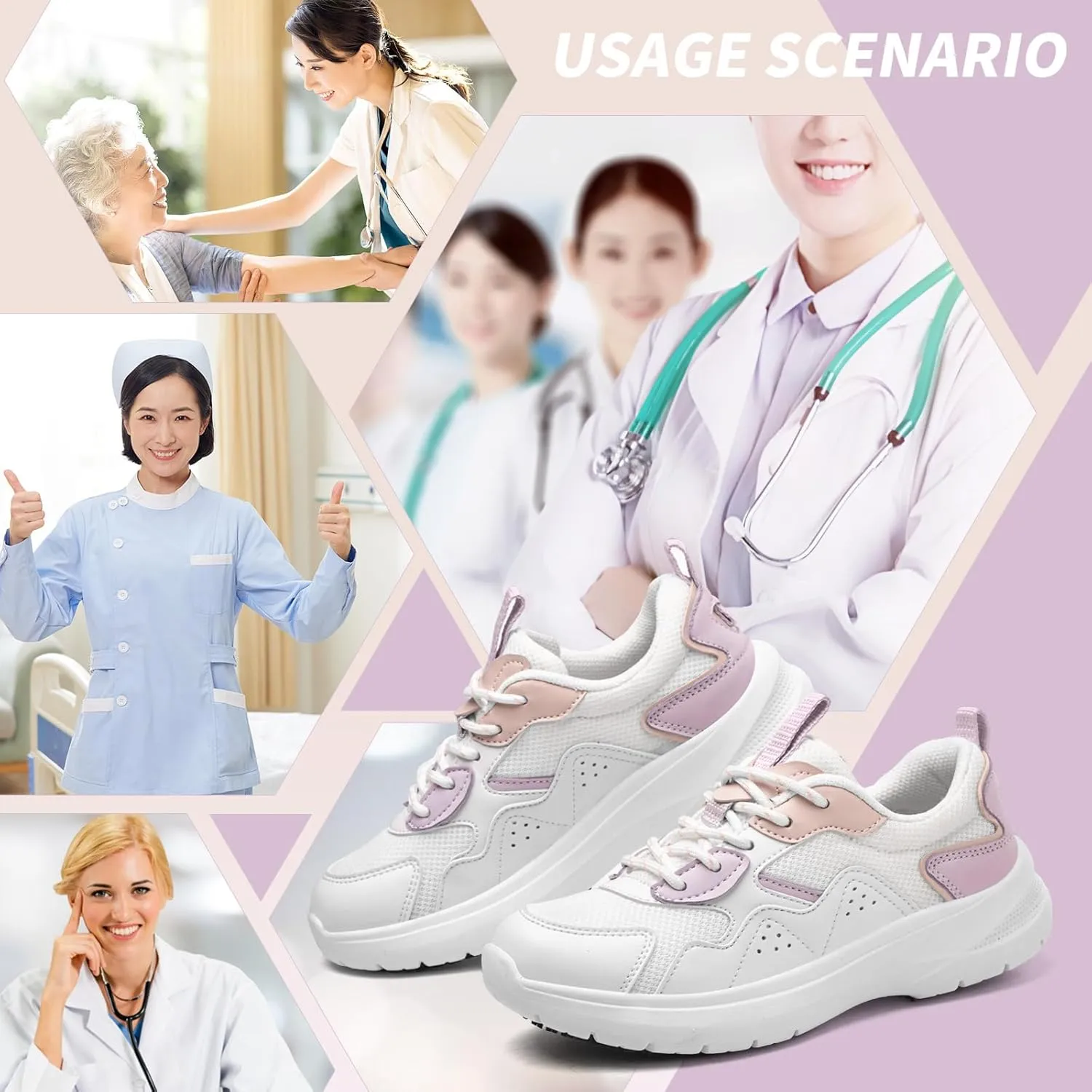 Non Slip Work Shoes Women Food Service Slip Resistant Restaurant Shoes Nursing Womens