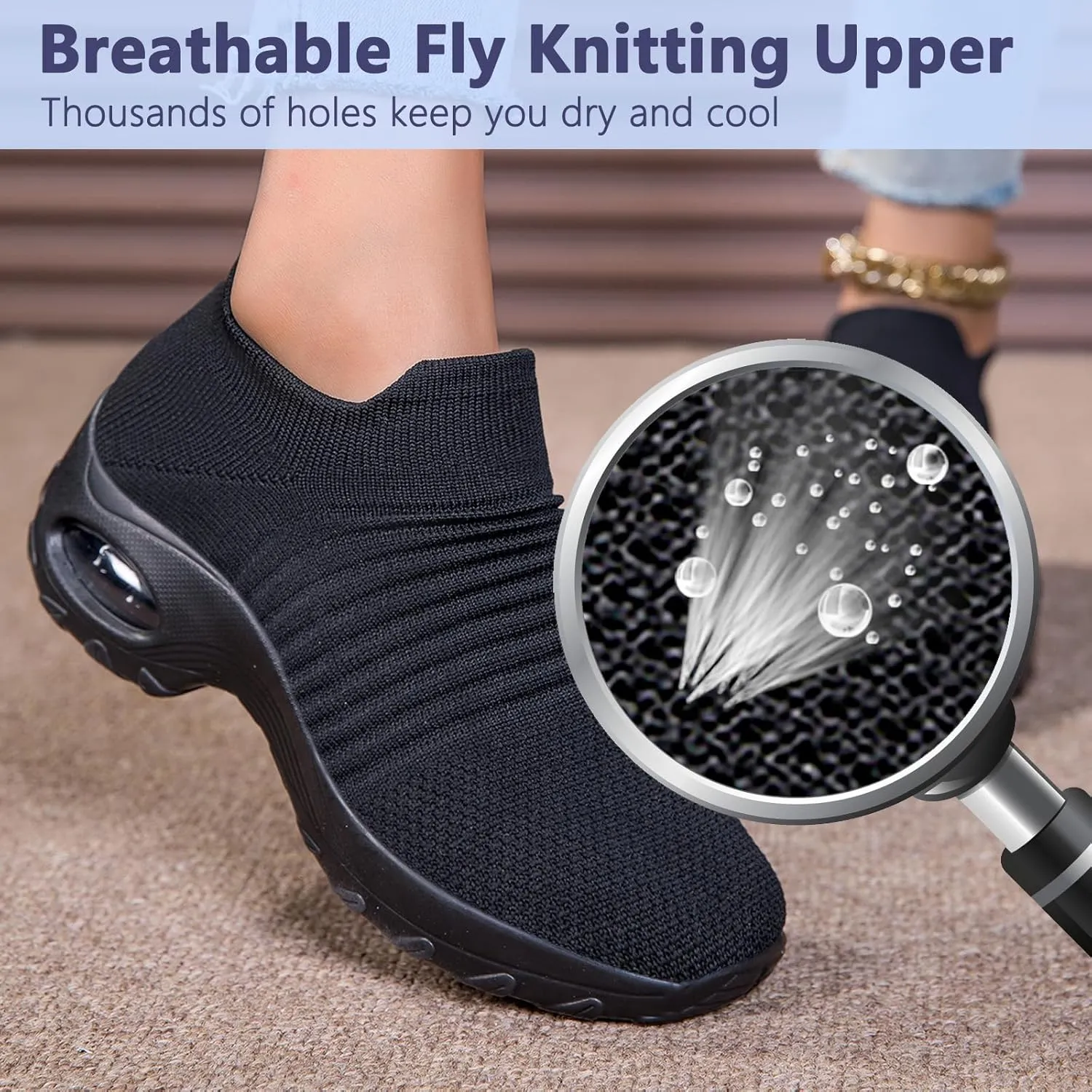 Non Slip Work Shoes Women, Walking Shoes Women, Work Gym Nurse Mesh Casual Fashion Sneakers Comfort Breathable Lightweight