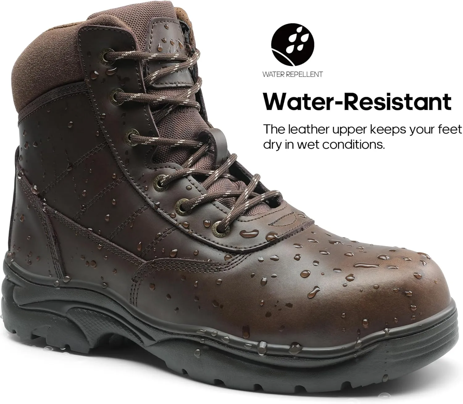 NORTIV 8 Men's Steel Toe Work Boots Breathable Ankle Safety Industrial & Construction Boots CONTRACTOR