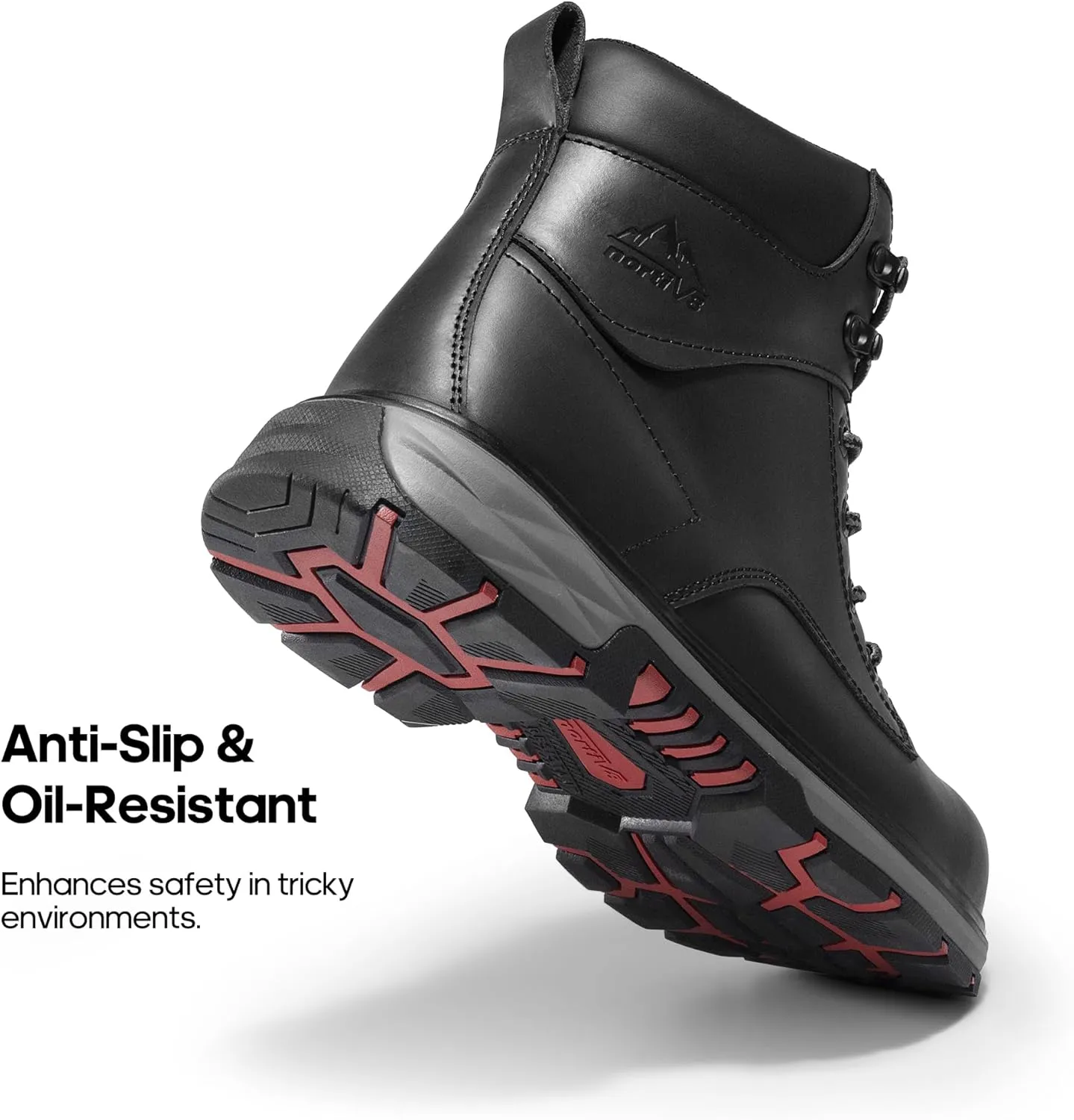 NORTIV 8 Steel Toe Work Boots for Men Waterproof Slip on Safety Construction Boots
