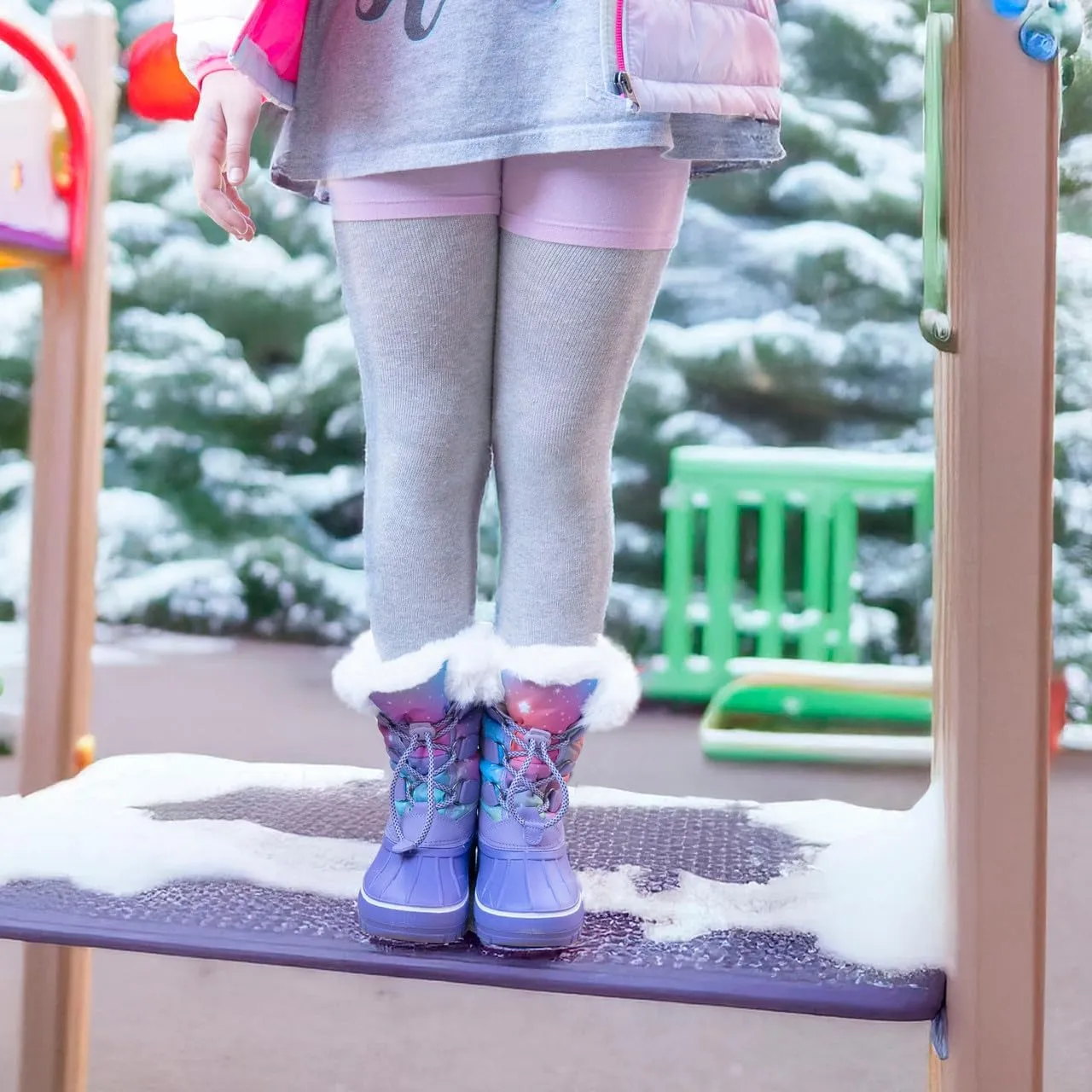 Nova Mountain Light Up Boots Boys Girls Little Kids Winter Snow Boots