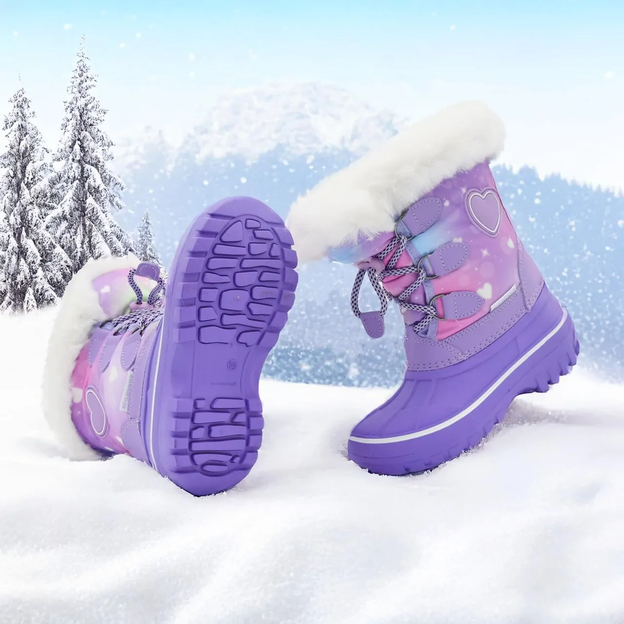 Nova Mountain Light Up Boots Boys Girls Little Kids Winter Snow Boots