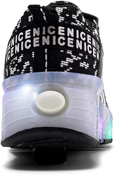 Nsasy Girls Boys Roller Shoes with LED Light Up Wheels Sneakers Kids Roller Skates Shoes for Kids for Children