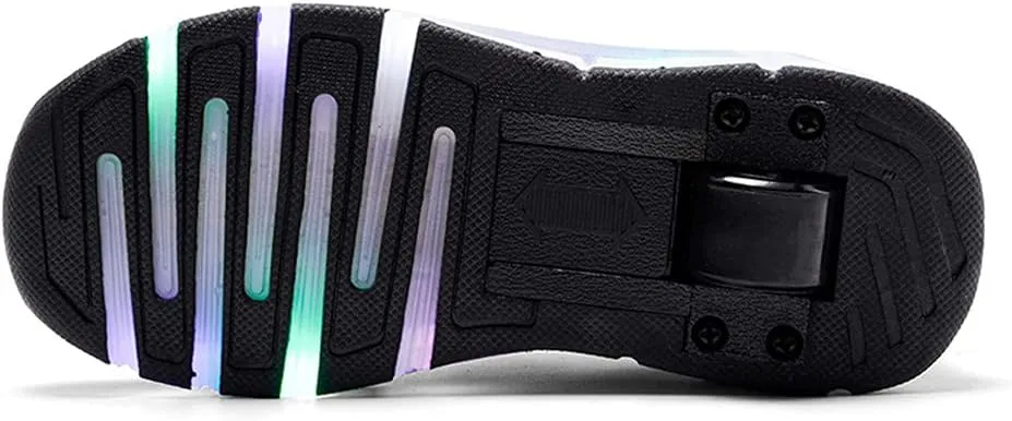 Nsasy Girls Boys Roller Shoes with LED Light Up Wheels Sneakers Kids Roller Skates Shoes for Kids for Children