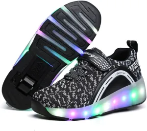 Nsasy Girls Boys Roller Shoes with LED Light Up Wheels Sneakers Kids Roller Skates Shoes for Kids for Children