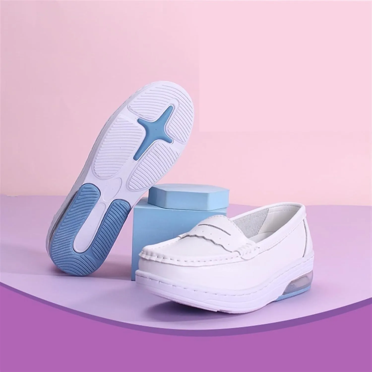 Nurses Shoes Slip On Lightweight White Slip-Resistant with Arch Support Healthcare Women Comfortable Shoes