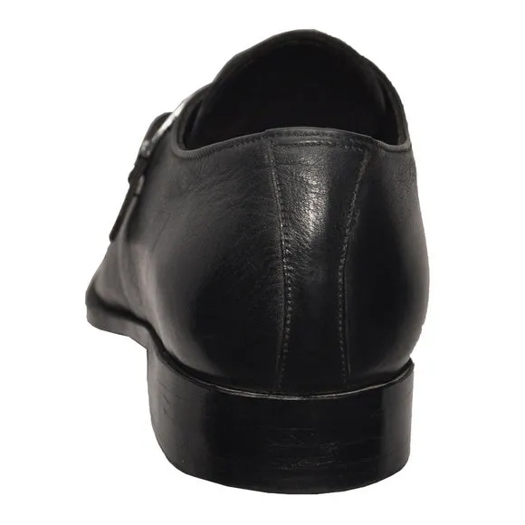Obeeze Handmade Black Leather Monkstrap Shoes