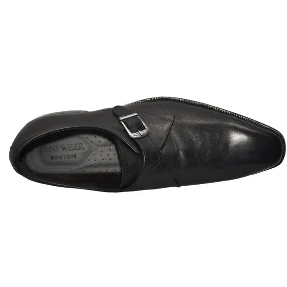 Obeeze Handmade Black Leather Monkstrap Shoes