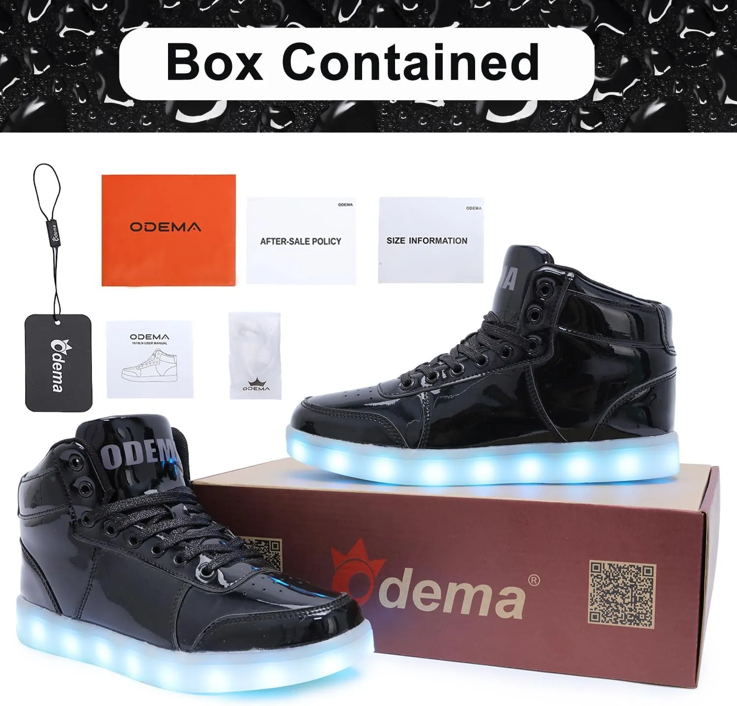 Odema V3 Aurora Unisex High Top Light Up Shoes, Sneakers with Lights for Men，Women, Led Light Shoes,USB Charging Glowing Shoes for Teens