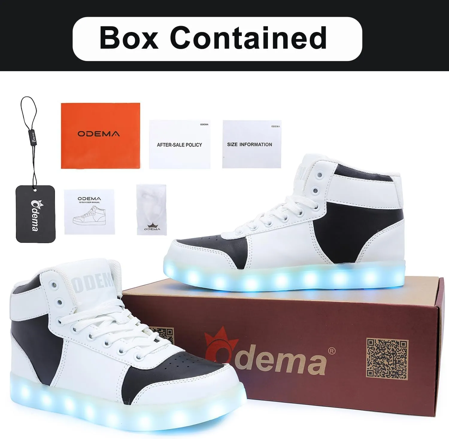 Odema V3 Aurora Unisex High Top Light Up Shoes, Sneakers with Lights for Men，Women, Led Light Shoes,USB Charging Glowing Shoes for Teens