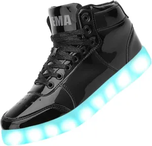 Odema V3 Aurora Unisex High Top Light Up Shoes, Sneakers with Lights for Men，Women, Led Light Shoes,USB Charging Glowing Shoes for Teens