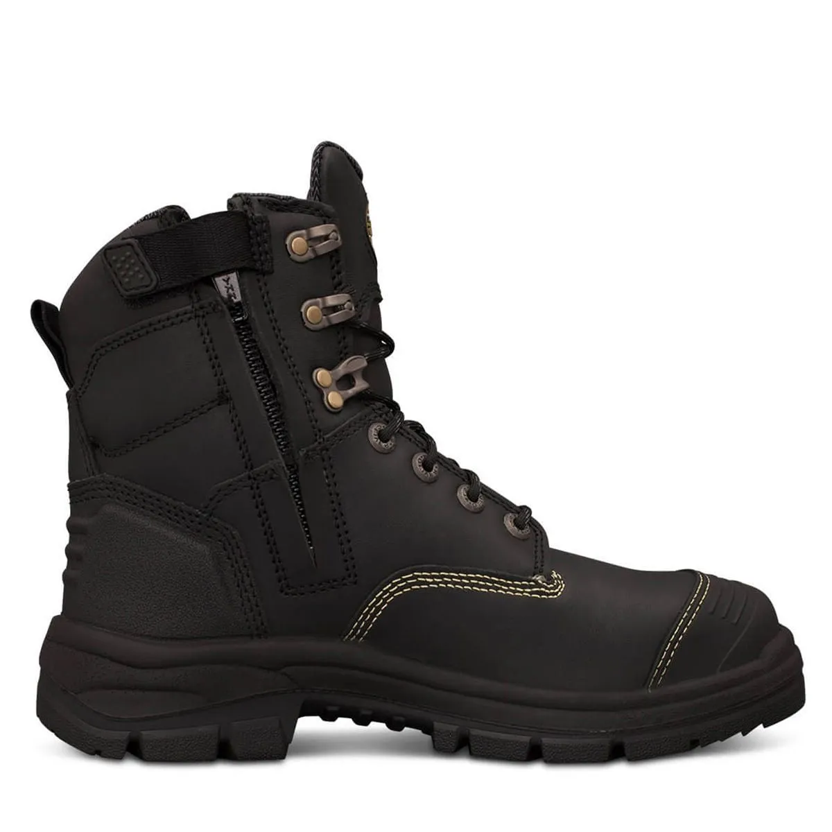 OLIVER BLACK LACE UP ZIP SIDED BOOT    55345Z