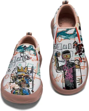 Onehorse Women's Graffiti Painted Shoes Walking Travel Casual Loafers Lightweight Comfort Slip-On Fashion Sneakers