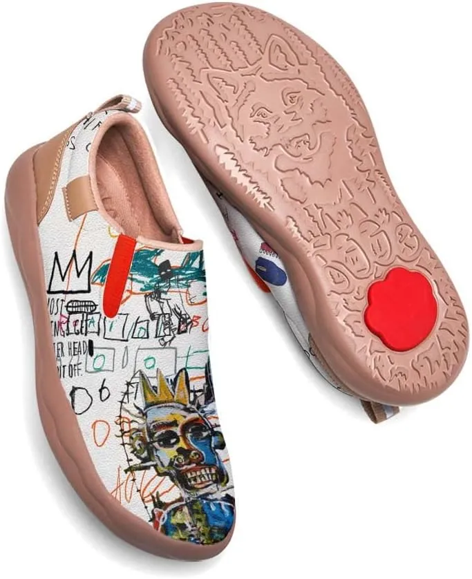 Onehorse Women's Graffiti Painted Shoes Walking Travel Casual Loafers Lightweight Comfort Slip-On Fashion Sneakers