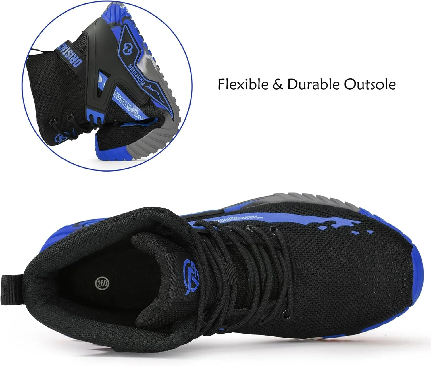 ORISTACO Work Safety Crew Boots Lightweight Breathable Industry Construction Steel Toe Sneakers