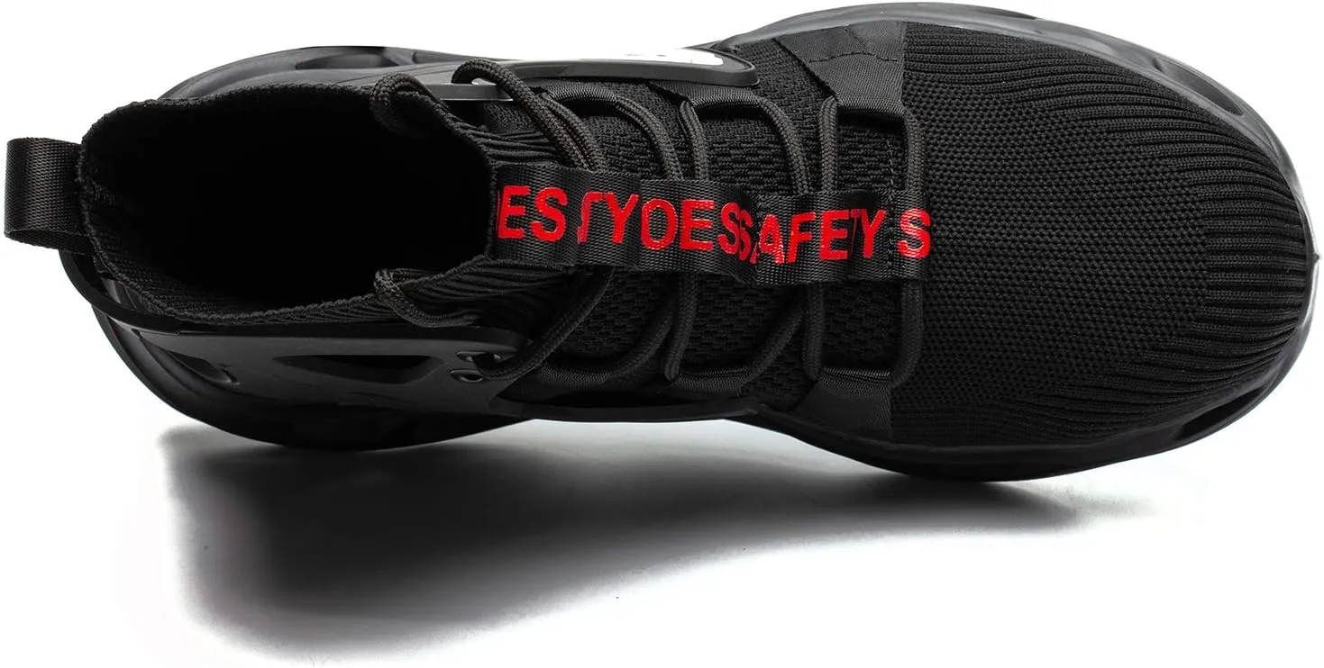 ORISTACO Work Safety Steel Toe Boots, Lightweight Breathable Industrial Construction Boots