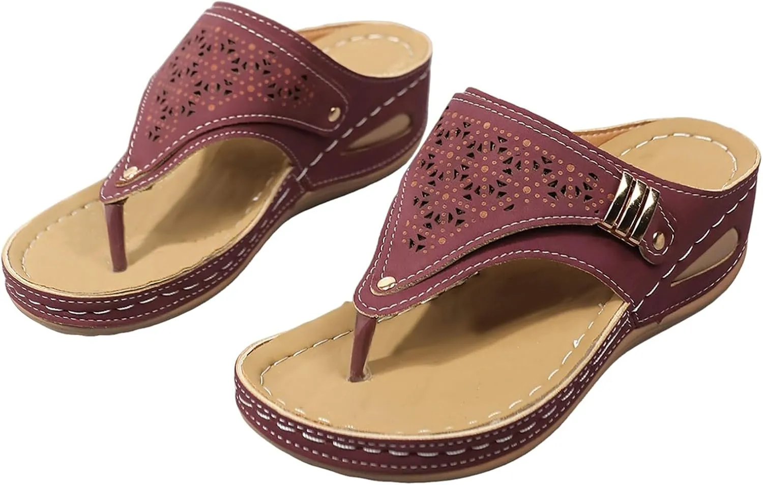 Orthopedic Sandals for Women Dressy Comfortable Arch Support Wedge Sandals Casual Non Slip Sandals Flip Flops Sandals