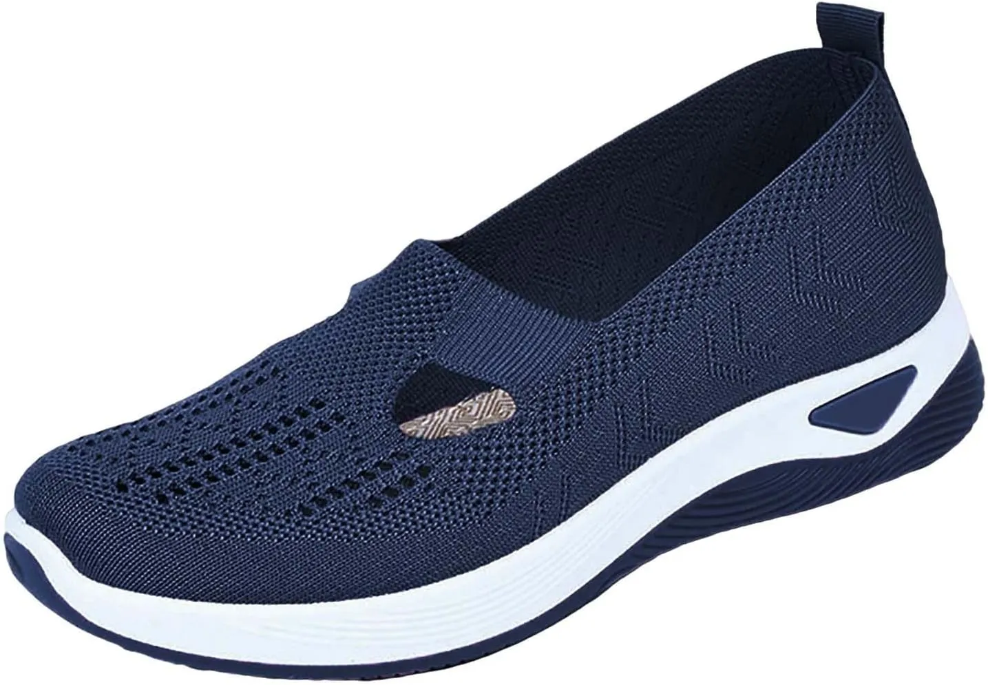 Orthowalk Shoes for Women Orthopedic Arch Support Woven Mesh Breathable Soft Sneakers Slip On Wide Diabetic Footwear