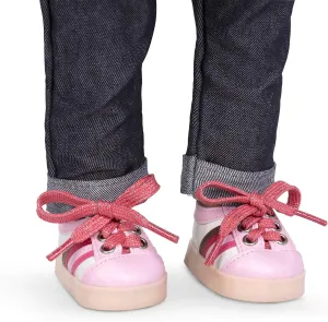 Our Generation BD35129Z Light Up Pink & White Sneakers